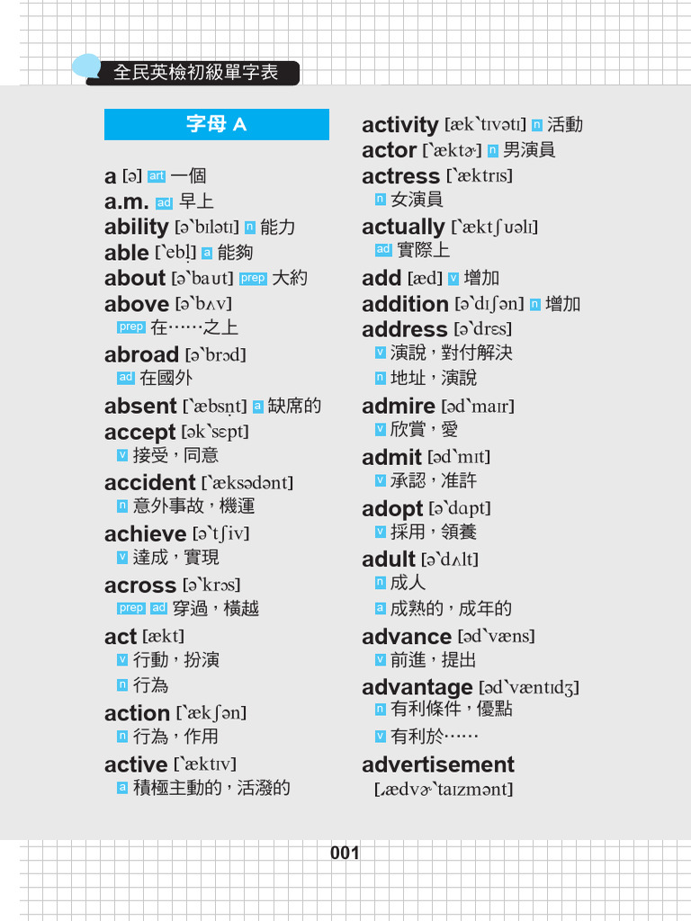 準備全民英檢初級單字PDF就夠了?這些準備也要做!